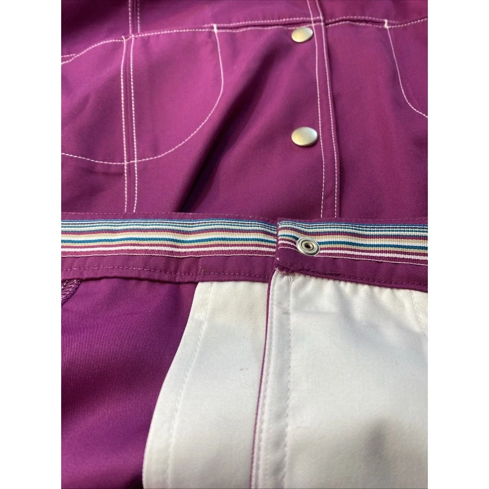 Drapers & Damons Jacket Women's XL Purple W/ White Collar Snap Closure - Picture 11 of 12
